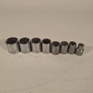 Craftsman Shallow Socket 3/8" Drive 12‎ Point SAE 5/16"-13/16" - Lot of 8